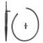 Kroplownik patykowy, prosty z wkłuwką i wężykiem 50cm