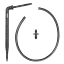 Kroplownik patykowy, kątowy z wkłuwką i wężykiem 50cm