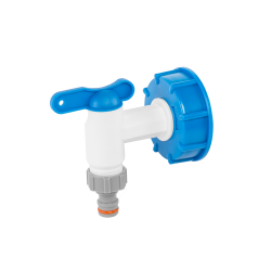 

 Zestaw IBC –  nakrętka niebieska - S60x6 z kranikiem - 3/4" z wylotem 3/4"

